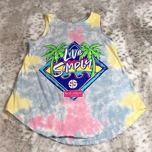 Simple Southern Live Simply Tie Dye Tank Top Size Medium Womens Beach Palm P1207